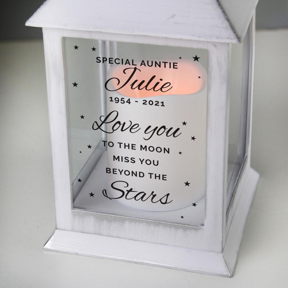 Personalised Miss You Beyond The Stars White Lantern Extra Image 1